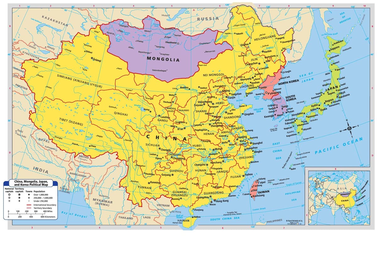 χάρτης για την Κίνα