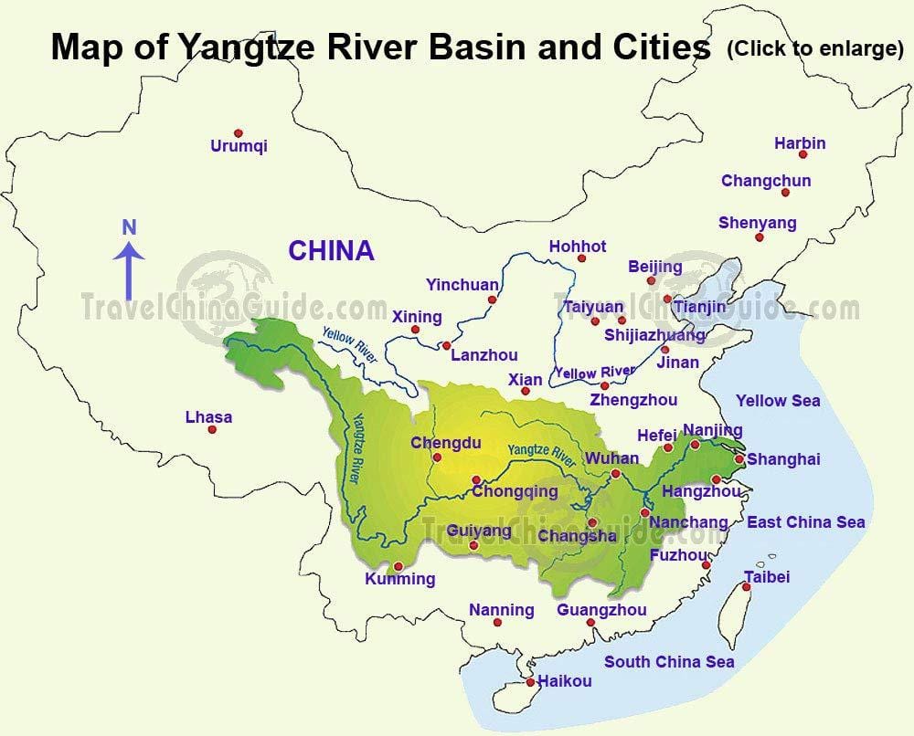 Κίνα χάρτη yangtze