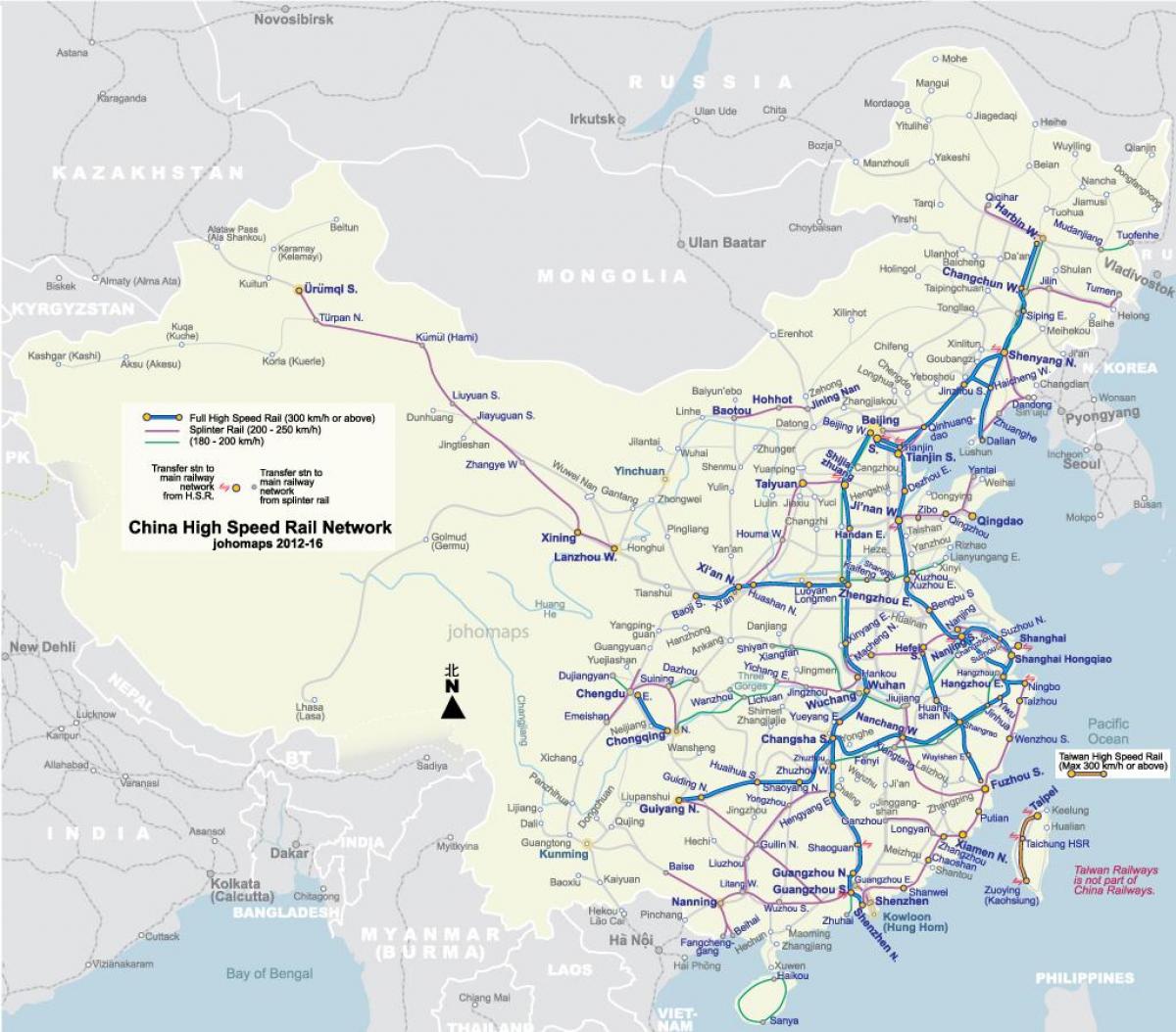 υψηλή ταχύτητα ράγα Κίνα χάρτης