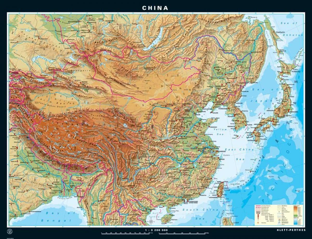 φυσιογραφική χάρτη της Κίνας