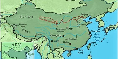Χάρτης της Κίνας great wall