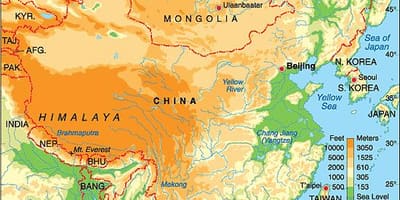 Κίνα χάρτη υψόμετρο