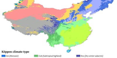 Κλίμα χάρτη της Κίνας